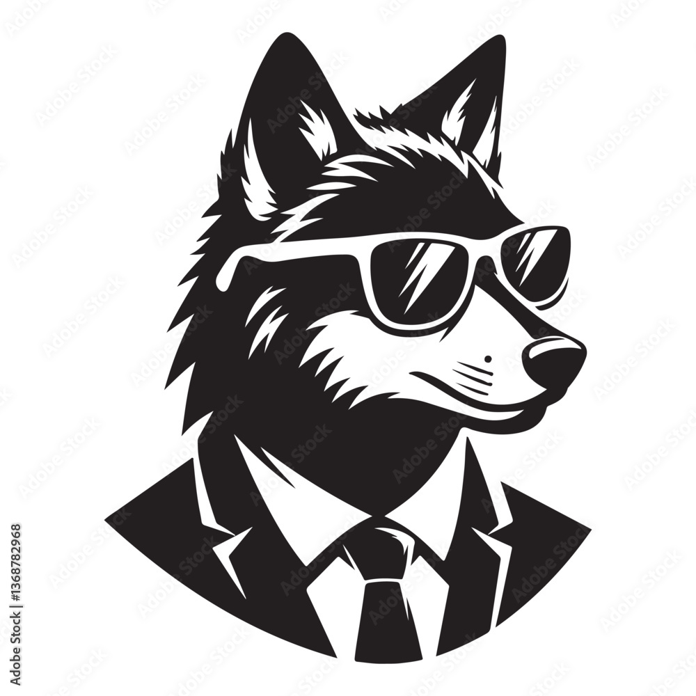 Sophisticated Fox in Suit Illustration Animate Vector Design Sophisticated Fox in Suit Illustration Animate Vector Design