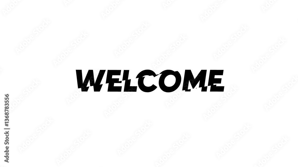 Welcome animation text in black color on transparent background. Welcome animation text in black color on transparent background.