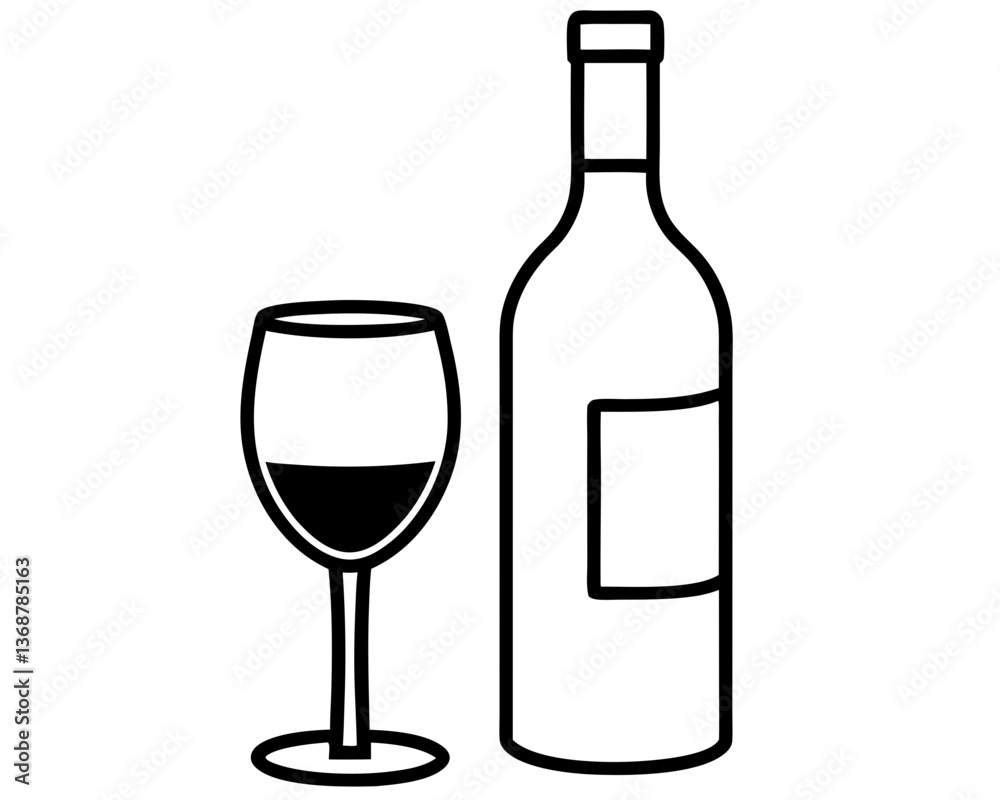 wine bottle and glass wine bottle and glass