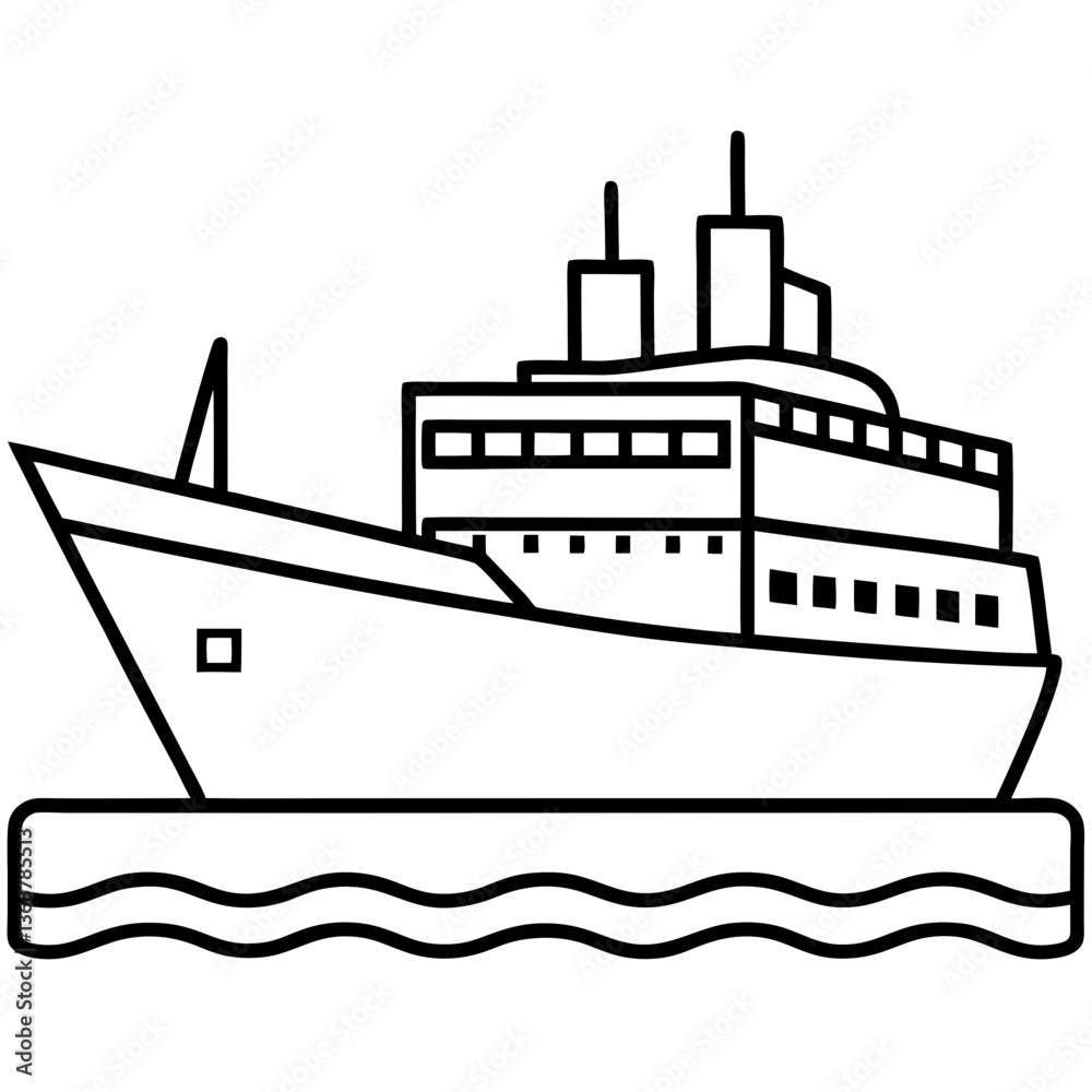 Obraz premium vector illustration of a ship
