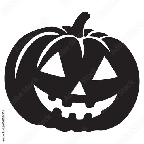 Classic Jack O'Lantern Pumpkin Illustration Halloween Season Icon