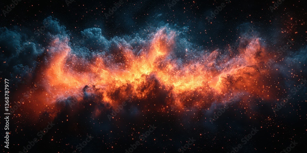 Fototapeta premium Cosmic explosion of colors over distant galaxies in a vast universe