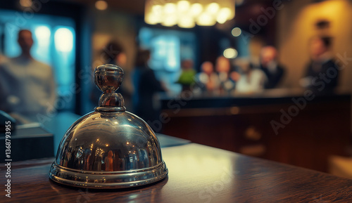 Hotel Reception Desk Service Bell, Guests, Lobby, Hospitality
