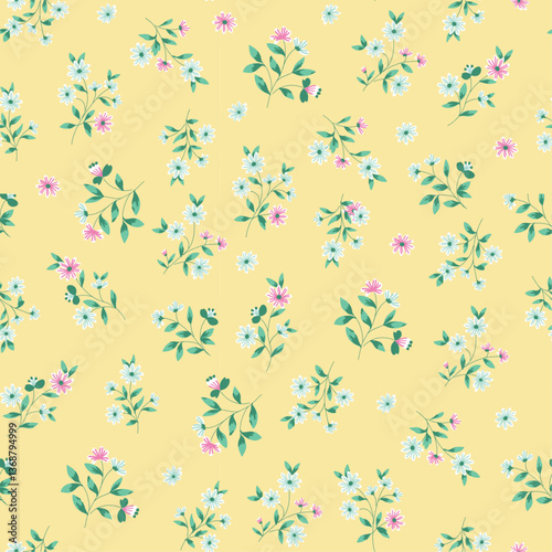 Ditsy florals custard base