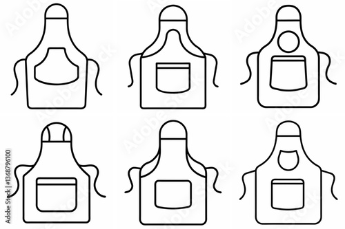 Apron Outline Coloring Page Line Art Drawing