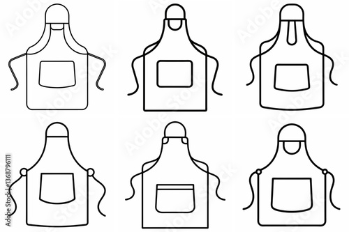 Apron Outline Coloring Page Line Art Drawing