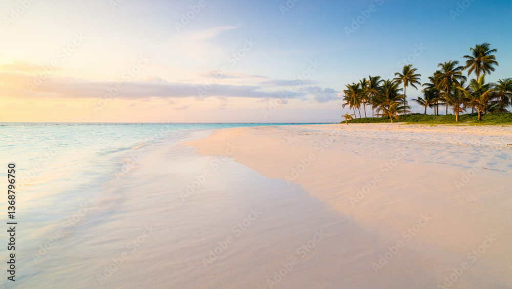 Obraz premium tropical beach with palm tree
