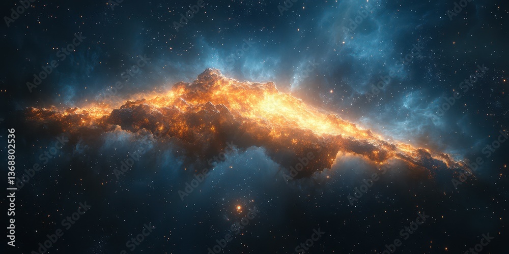 Fototapeta premium Stunning cosmic nebula glowing in vibrant colors against a starry backdrop