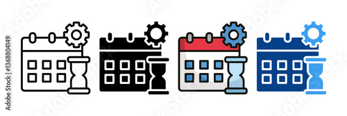 Time Management  Icon Set Multiple Style Collection