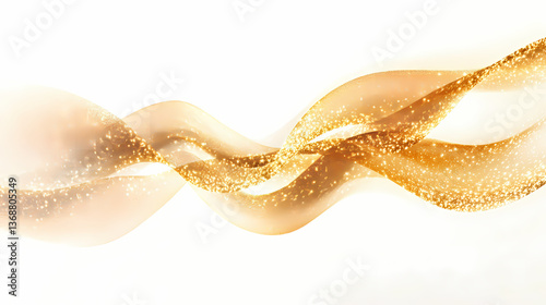 Conceptual abstract representation of time featuring cascading golden sand transforming into shimmering light trails symbolizing fleeting nature of time isolated on white. Fleeting Light. Illustration