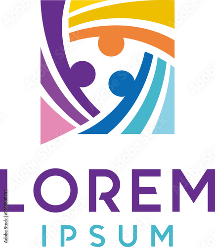 Colorful People Talk Logo Template