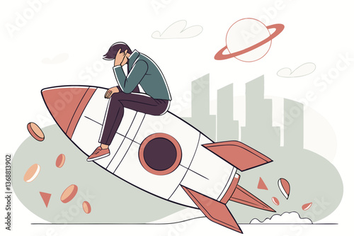 Fail start up business, new business risk or unexpected entrepreneur bankruptcy concept