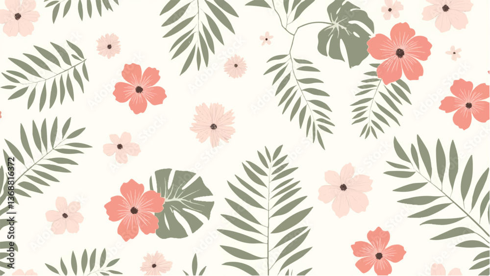 Floral pattern background. Floral pattern design. Minimalist Floral Fabric Pattern.