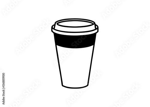 A hot cup of brown coffee or tea, a vector icon of a breakfast beverage, coffee, tea, cup, beverage, breakfast, drink, hot, brown, vector, icon.