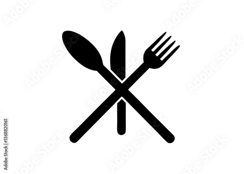 A set of isolated metal kitchen cutlery including fork, spoon, and knife