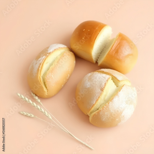 Wallpaper Mural Rustic charm meets breakfast elegance—freshly baked Bread Torontodigital.ca