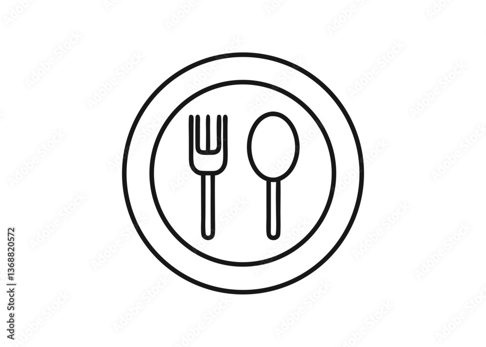 A restaurant menu design featuring a fork, spoon, and knife icon symbolizes dining and meal choices A restaurant menu design featuring a fork, spoon, and knife icon symbolizes dining and meal choices