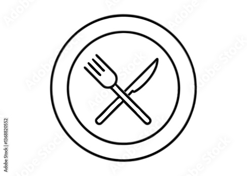 A restaurant menu design featuring a fork, spoon, and knife icon symbolizes dining and meal choices