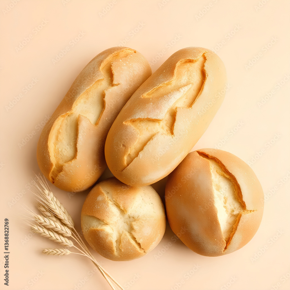 Rustic charm meets breakfast elegance—freshly baked Bread Rustic charm meets breakfast elegance—freshly baked Bread