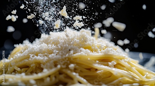 Freshly Grated Cheese Sprinkled on Delicious Pasta Dish