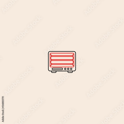 Room Heater icon flat vector design. 