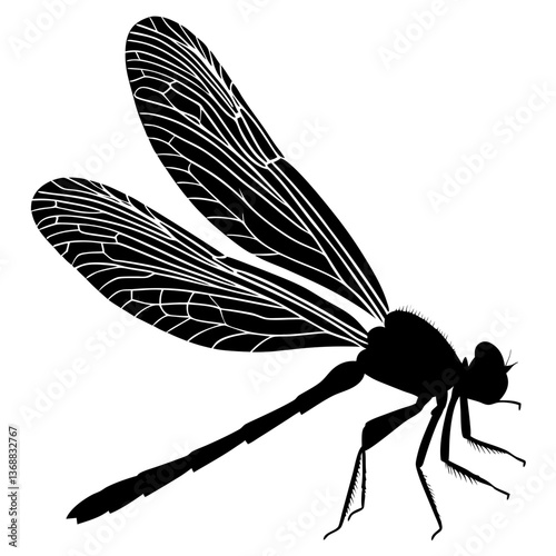 Midge insect in black silhouette