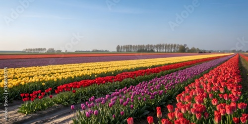 Wallpaper Mural field of tulips and hyacinths Torontodigital.ca