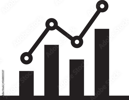 Business Growth and Decline Graph Icon – Data Analytics & Finance Charts