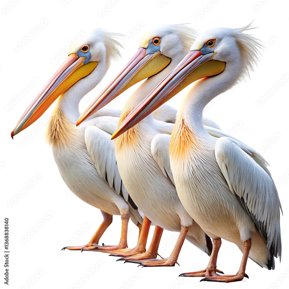 Obraz premium Pelicans isolated on transparent background 