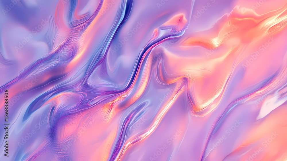 Obraz premium Lavender and peach color texture abstract background. Iridescent Mirage. Illustration