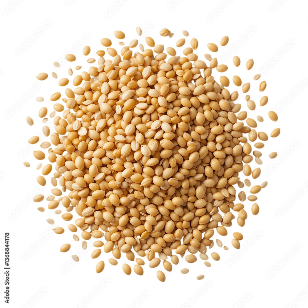 Heap of raw soybeans with golden color isolated on transparent background Heap of raw soybeans with golden color isolated on transparent background