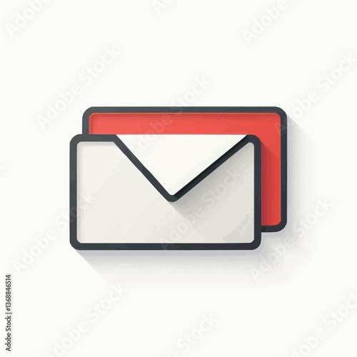 Rote Briefumschlag-Illustration, 3D-Design

