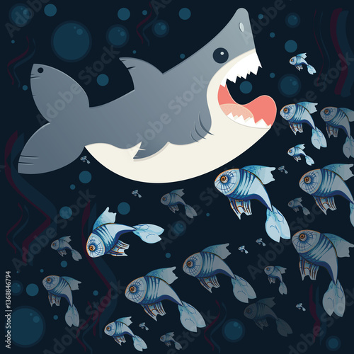 Shark eating fishes1