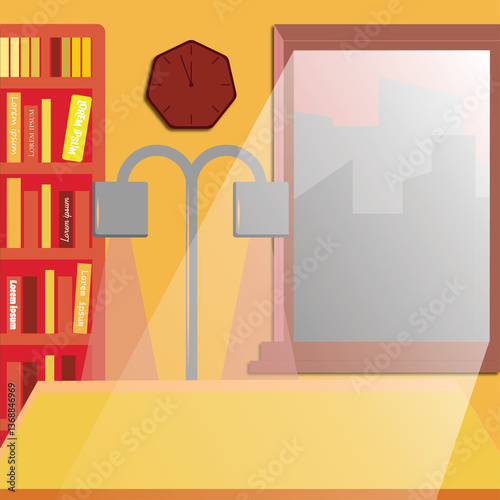 vector illustration of a bookshelf