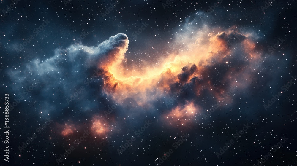 Obraz premium Cosmic Nebula: A Celestial Tapestry of Stars and Gas