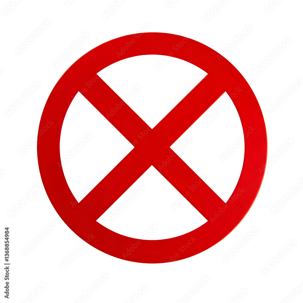 Red prohibition sign on a transparent background