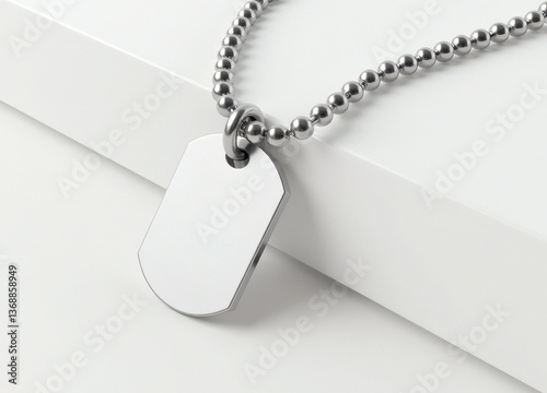dog tag militar, mockup on white background, mockup on white background