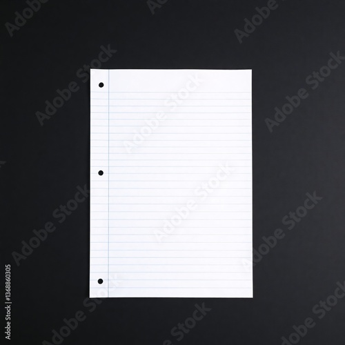 A sheet of white, lined paper with holes