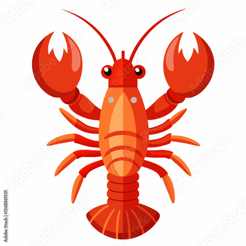 Minimalist Lobster Vector Design on White Background