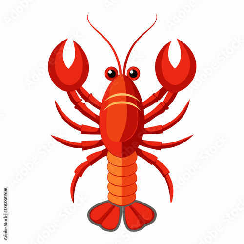 Minimalist Lobster Vector Design on White Background