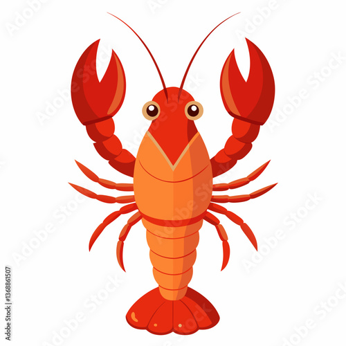 Minimalist Lobster Vector Design on White Background