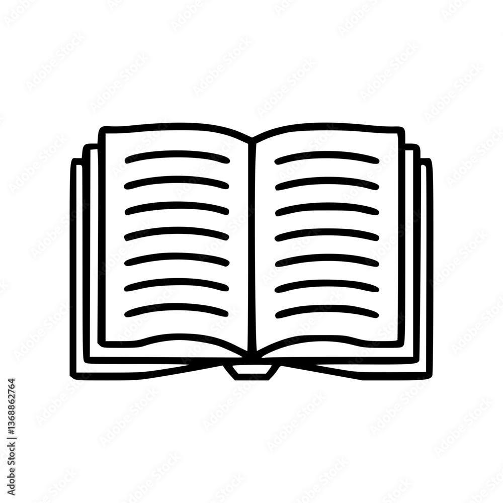 Open Book Vector Illustration with Blank Pages Open Book Vector Illustration with Blank Pages