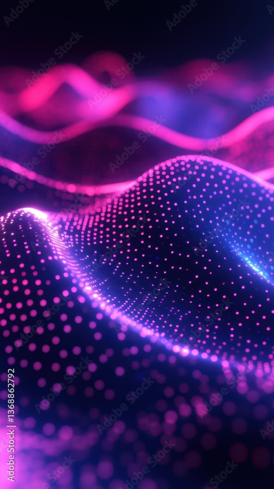 Colorful digital wave patterns create a mesmerizing abstract visual experience in a dark atmosphere Colorful digital wave patterns create a mesmerizing abstract visual experience in a dark atmosphere