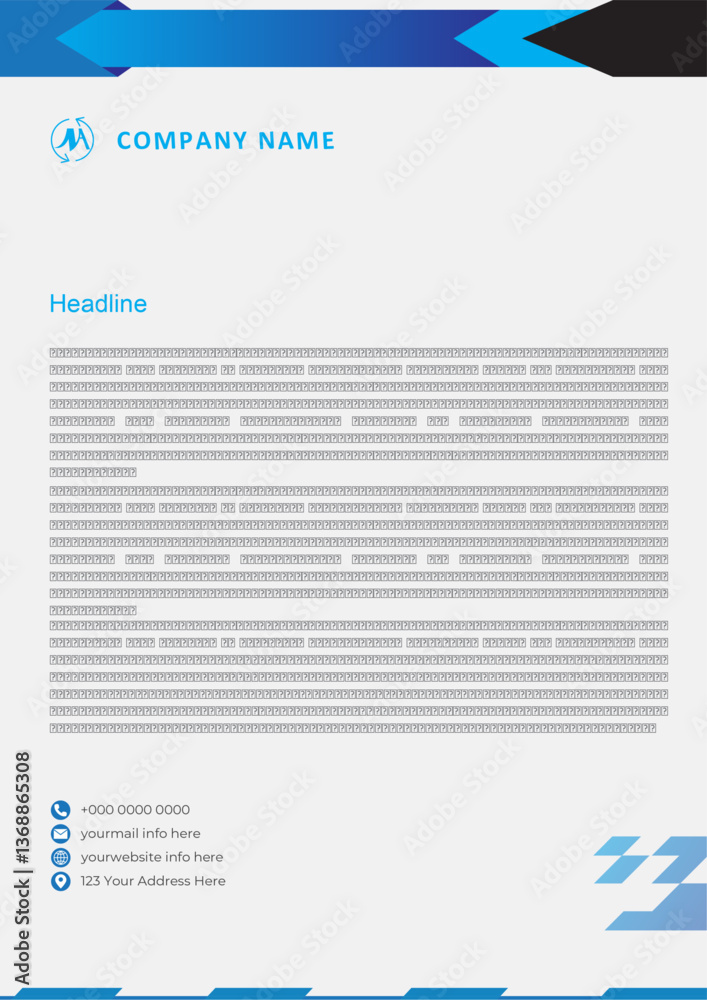 Obraz premium Modern Business Clean Letterhead Custom Template
