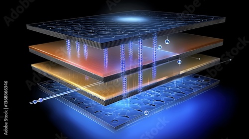 Layered Energy Storage Device Cross-section