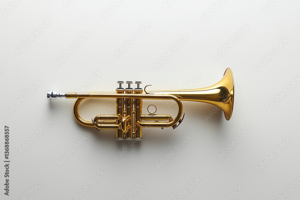 Obraz premium A trumpet isolated on a see-through background, produced by modern