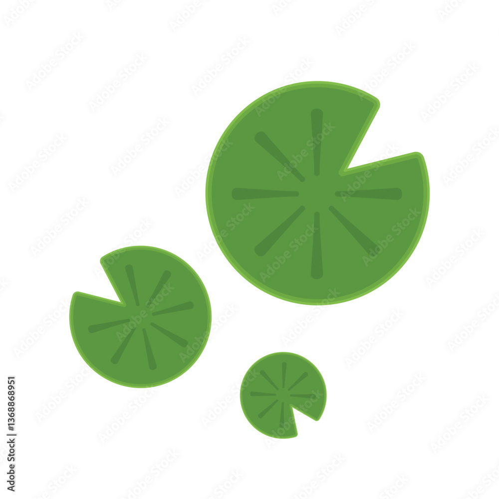 Lily pad icon. Lily cartoon vector on white background.