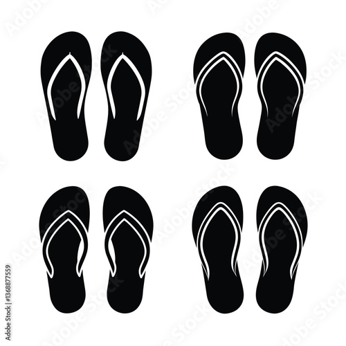 black flip flops isolated