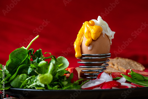 green breakfast with an egg 