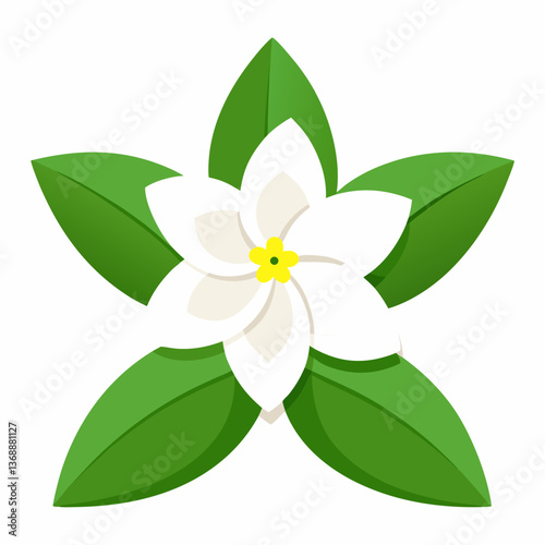 Minimalist Jasmine Vector Illustration on White Background